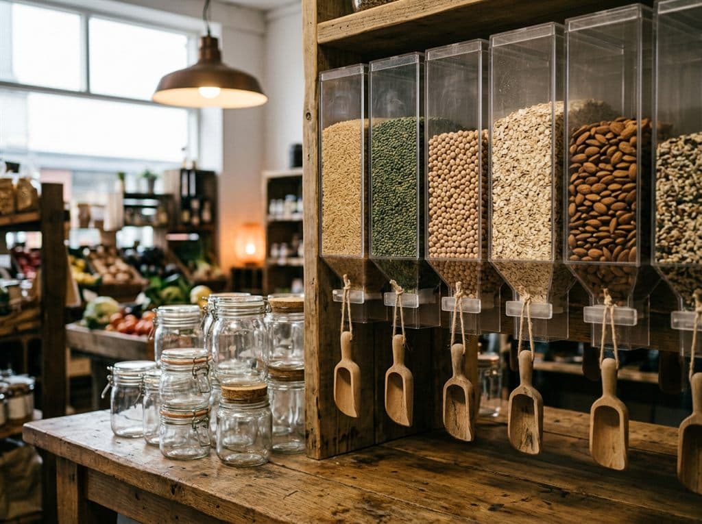 Zona de granel con cereales y legumbres ecológicas en Ourense
